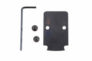 The Trijicon RMR Mounting plate kit for the Glock MOS system comes with screws and a hex wrench